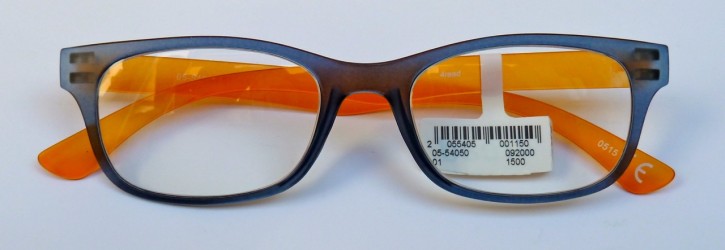 Lesebrille graublau orange