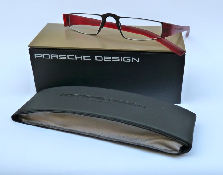 PORSCHE DESIGN® Fertiglesebrille 8801 B schwarz-rot