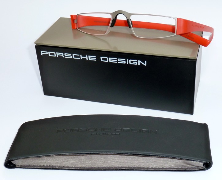 PORSCHE DESIGN® Fertiglesebrille 8801 O rotorange silber