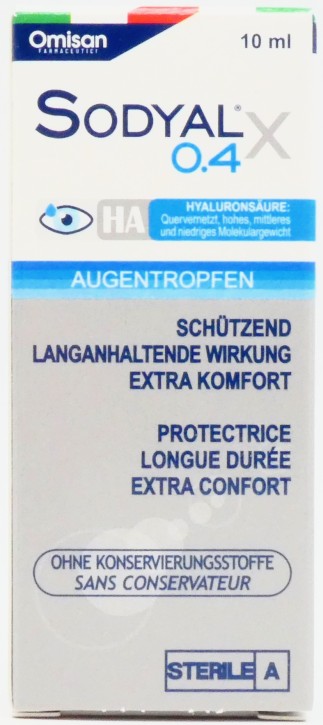 SODYAL X 0,4 Augentropfen mit 0,4% Hyaluronsäure 10ml
