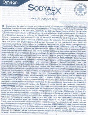 SODYAL X 0,4 Augentropfen mit 0,4% Hyaluronsäure 10ml
